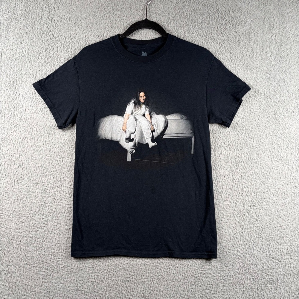 Billie Eilish World Tour 2019 Black Graphic T-Shirt Small Album Cover Art Merch